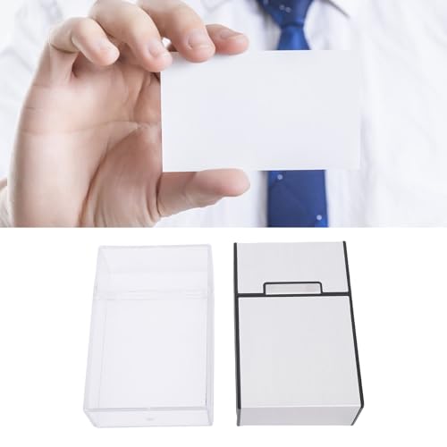 2 Pcs Water Proof ID Badge Holder, Clear Hard Plastic & Metal Case for Keys, Money, ID Cards, Portable Dry Box for Beach, Camping, Hiking & Travel
