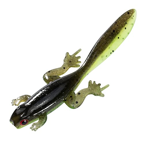 Dr.Fish 6 Pack Soft Plastic Frog Baits, 3.2 Inches Tadpole Swimbaits Frog Lures Bass Crappie Lures Creature Lizard Bait Shad Drop Shot Panfish Bluegill - color: Watermelon