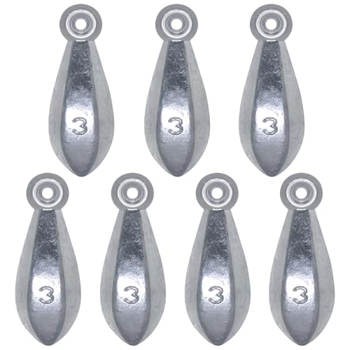 Fishing Weights Sinkers Bullet Fishing Weights Sinkers Ocean Saltwater | Surf Fishing Gear Fishing Assortment 1oz 2oz 3oz 4oz - size: 3oz-7pcs
