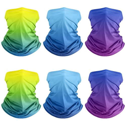 Geyoga Summer UV Protection Cooling Neck Gaiter | Sunscreen Breathable Face Scarf Bandana Mask Neck Gaiter for Outdoor Fishing Hiking Camping - color: Gradient Color