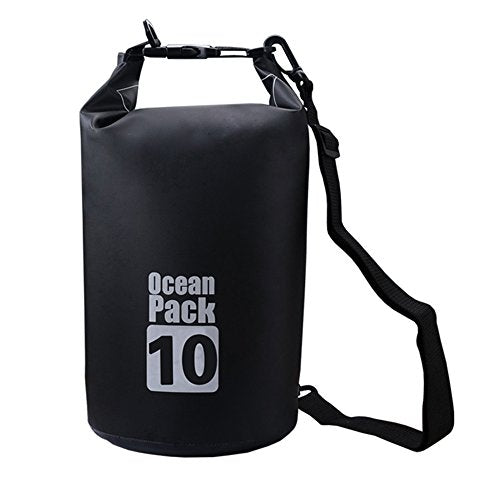 Dry Sack/Floating Waterproof Bag 2L/5L/10L/20L/30L for Boating, Kayaking, Hiking, Snowboarding, Camping, Rafting, Fishing and Backpacking - color: Black, size: 10L
