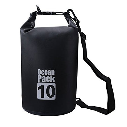 Dry Sack/Floating Waterproof Bag 2L/5L/10L/20L/30L for Boating, Kayaking, Hiking, Snowboarding, Camping, Rafting, Fishing and Backpacking - color: Black, size: 10L