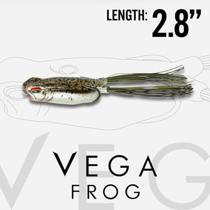 6th Sense – Vega Frog – Topwater Frog Bait – Bass Fishing – Walk, Skip, Spit, & Pop – 5/0 Braid Hook - color: Goat