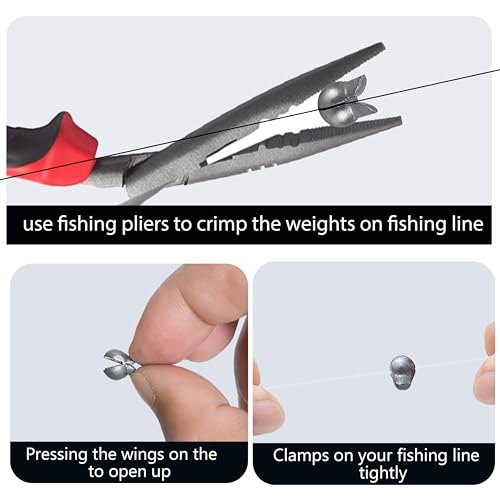 100PCS Split Shot Fishing Weights Round Removable Fishing Sinkers for Fly Bass Fishing Casting 4 Sizes - color: Grey, size: 0.5g 100pcs