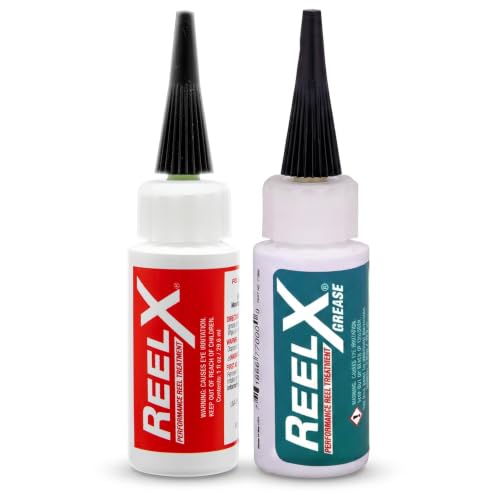 ReelX Fishing Reel Grease, Marine-Grade Anti-Rust Lubricant for Bearings, Spinning, Baitcasting, Spincast, Fly, Trolling & Electric Reels, Corrosion Prevention & Control - size: Oil + Grease 1oz each