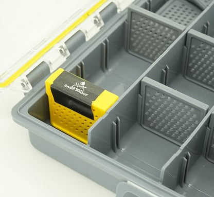 Kingfisher Fishing Fly Fishing Boat Streamer Storage Box with Removable Dividers - Yellow