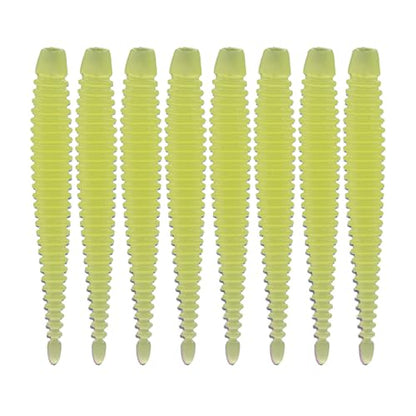 6th Sense – Boosa Ned 3.3 – Finesse Ned Worm – Bass Fishing – Ribbed Body Shimmy Tail – Divine Ned Jig Heads - Made in the USA - color: Chartreuse Pearl