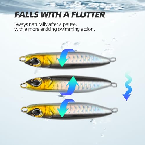 Scaled Jigging Spoons – 10 Pcs/Box, 5 Size Options, High-Performance Lead Lures for Freshwater and Saltwater Fishing, Accurate Scaled Design, Attracts Various Fish Species - size: 7/8 oz