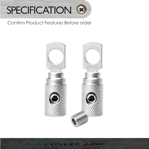 RT8N-2 Set Screw Ring Terminal 2 Pack (8 Gauge, Nickel) - size: 8 Gauge