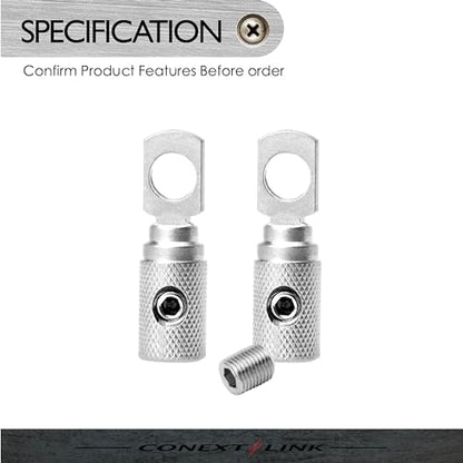 RT8N-2 Set Screw Ring Terminal 2 Pack (8 Gauge, Nickel) - size: 8 Gauge
