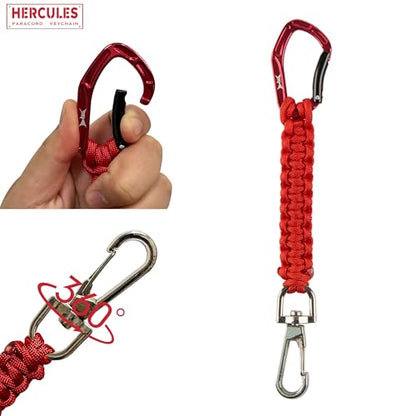 HERCULES Paracord Keychain Set – 2 Pack Lanyard Rope with Aluminum Clip, Durable Paracord Wrist Strap for Outdoor Activities, Imperial Red - style: Imperial Red
