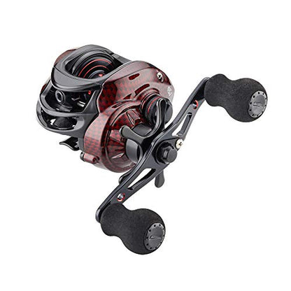 FISHDROPS Baitcaster Reels, 9+1BB, CNC Aluminum Spool, Magnetic Brake System Bait Caster Reel High Speed Gear Ratio 7.0:1 Ultra Smooth Low Profile Baitcasting Fishing Reel - color: Left - Carbon Red