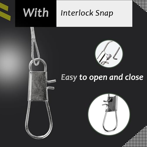 AMYSPORTS Freshwater Wire Fishing Leader Stainless Heavy Duty Wire Leader Fishing Saltwater Rigs Leaders Fishing Steel White Nickel - size: #4 (11.8in-50lb) 30pcs