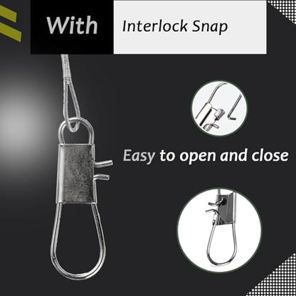 AMYSPORTS Freshwater Wire Fishing Leader Stainless Heavy Duty Wire Leader Fishing Saltwater Rigs Leaders Fishing Steel White Nickel - size: #6 (11.8in-70lb) 30pcs