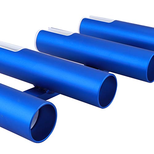 Aluminium Wall-Mounted Fishing Rod Holder for Boat, Garage & Marine - Holds Rods & Poles - color: Blue 4 Tubes