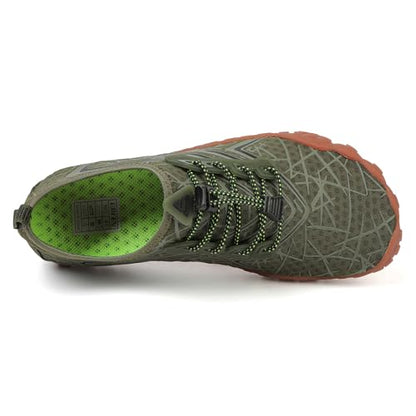 UBFEN Water Shoes for Men Women Quick Dry Swim Aqua Socks | Lightweight Barefoot-style Fit, Rubber Sole, Hiking, Fishing, Kayaking, Beach, Pool, Boating, Diving And Water-to-land Wear - color: Green, size: 13 Women/11 Men