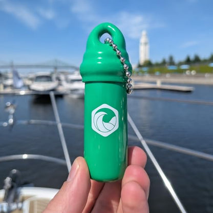 Seahive Floating Keychain (1 pack) with Waterproof Safety Container Boat Key Float - Pontoon, Fishing Accessories key holder - color: Green