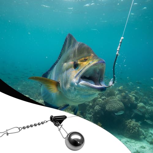 8 Pcs Fishing Line Sinker Sliders with Slide Lock Rotating Swivel Fishing Sinker Weight Slide Sleeve Locking Clips Swivel for Freshwater Saltwater Rig Catfish Rig Black