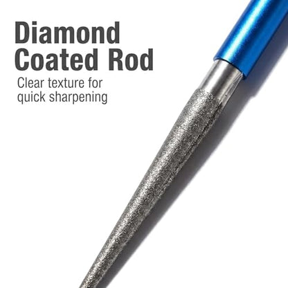 1Pc Retractable Diamond Sharpening Rod, Portable Serrated Knife & Fish Hook Sharpener with Pocket Clip for Outdoor Camping Fishing Hunting Kitchen