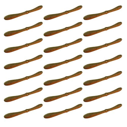 Lunker City Fishing 5" Spanky Worm 3 Pack Bundle Soft Plastic Bass Lure Wacky Rig Salted Jigging Stick Bait, 21 Total Lures, Made in The USA - color: 54 Bama Craw
