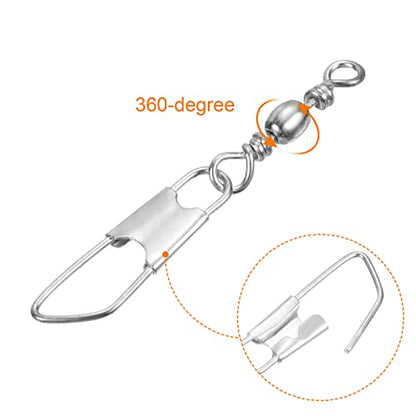 PATIKIL Fishing Barrel Swivels with Safety Snap, Carbon Steel - style: 11lb