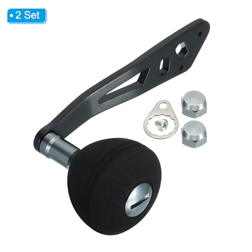 PATIKIL Baitcasting Power Handle Metal Fishing Reel Handle EVA Knob Grip Replacement Parts for Rocker Arm Accessories - color: Black