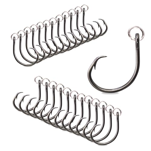 Mustad Ringed Demon Offset Circle 4X Strong - Designed to Perform Flawlessly Featuring Kirbed Hook -Black Nickel - size: Size 6/0 - Pack of 25