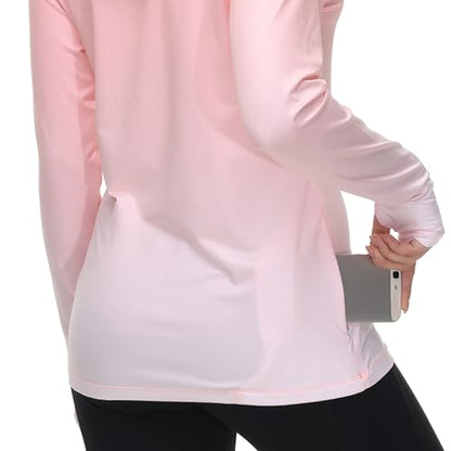 BASSDASH Women's Fishing Hoodie Shirt with Face Mask Thumb Holes UPF 50+ FS23W - color: Peach Spot Gradient, size: 3X-Large