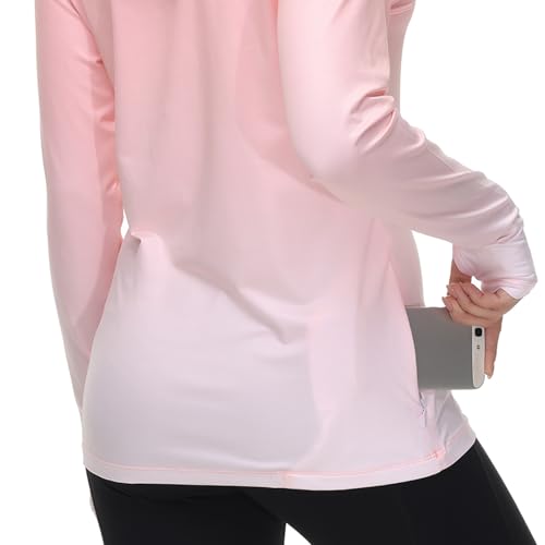 BASSDASH Women's Fishing Hoodie Shirt with Face Mask Thumb Holes UPF 50+ FS23W - color: Peach Spot Gradient, size: Medium