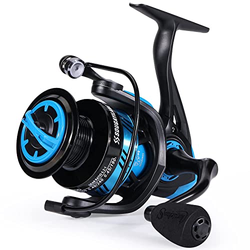 Sougayilang Fishing Reel, Ultralight Spinning Reel with Aluminum Spool, 5.2:1 High Speed Spinning Fishing Reel, 1000-6000 Series for Freshwater - color: Blue, size: 6000