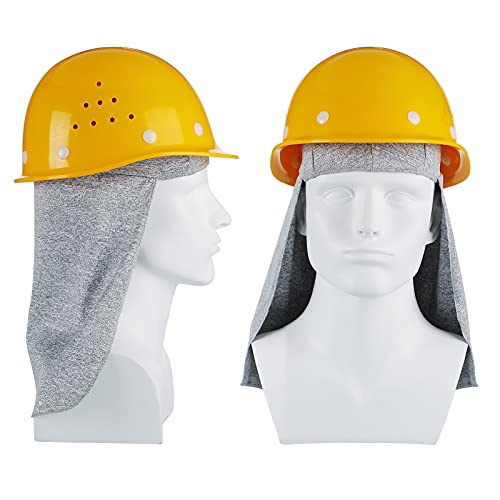 Geyoga 4 Pcs Hard Hat Sun Shade Cooling Skull Cap Sun Construction Neck Protector Quick Dry Neck Shade for Women Men Outdoor(Gray) - color: Gray