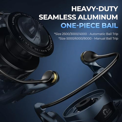 KastKing ReKon Saltwater Fishing Rod and Reel Combo, Fishing Poles & Reels Combo, Graphite Blank, Zirconia Rings, NyliTech Frame & Rotor, EVA Handle, Uplock Reel Seat - style: Spin-7'0" Heavy-5000 Reel-2pcs