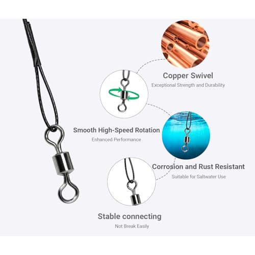 QISHUO High Strength Fishing Leaders Wire Rigs Freshwater Fishing Leader Stainless Heavy Steel Wire Leaders Saltwater Black Nickel - size: Size #1 (5.9in-20lb) 50pcs