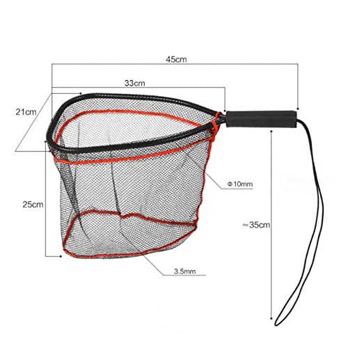 Fishing Net Portable 18inches Fly Fishing Net Freshwater for Trout Soft Rubber Mesh Floating Hand Net for Catch and Release Landing Nets for Fishing