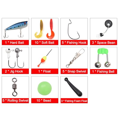 Kids Fishing Rod and Reel Combo Full Kit 1.2m/1.5m Telescopic Casting Rod Pole with Spincast Reel and Hooks Lures Swivels Carry Bag - color: Pink, size: 1.5 m