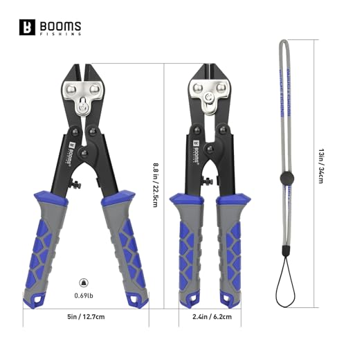Booms Fishing Hook & Wire Cutter: Upgraded Handle, Cuts Thick Hooks & Bolts - XW43 8.8" Heavy-Duty Fishing Tool