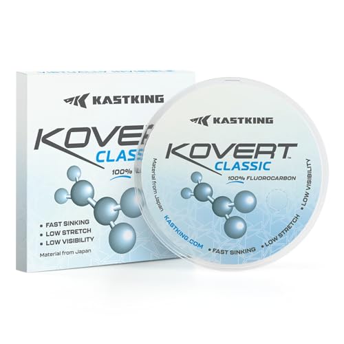 KastKing Kovert 100% Fluorocarbon Fishing Line - Clear Fishing Leader, High Sensitivity, Strong Knot Strength, Shock & Abrasion Resistant, Extreme Clarity, Ultra-Low Visibility, Fast Sinking - color: Kovert Classic (Durable & Abrasion Resistant）, size: 8L