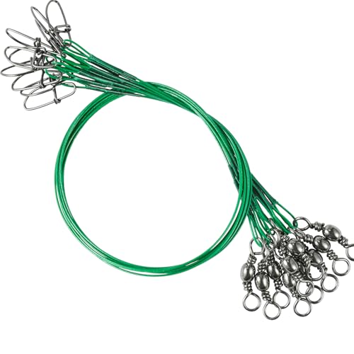 QISHUO Wire Stainless Fishing Leader Saltwater Freshwater Line Fishing Leaders Steel Snap Rigs Wire Leader Lure Black Nickel - size: Size #1 (5.9in-20lb) 50pcs