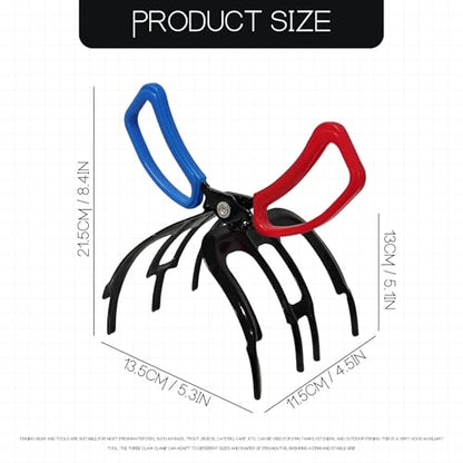 3 Claw Fish Gripper,Fish Claw Gripper, Metal Fish Control Clamp,Multifunctional Three Teeth Fishing Pliers Gripper,Fish Fishing Accessories, Black