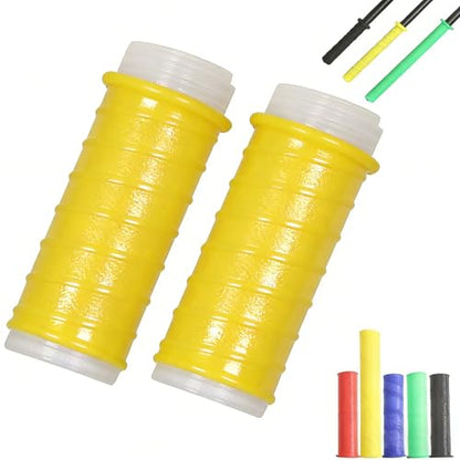 Cold Shrink Handle Wrap, 4.7/6.7in Rubber Cold Shrink Handle Cover, Non-Slip, Insulated Cold-Shrink Handle Sleeves for Fishing Rods and Rackets, Cold Shrink Tool Grip - color: yellow, size: 13.8/35cm