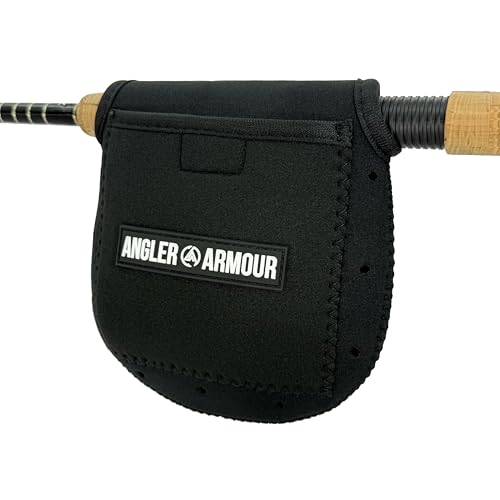Angler Armour Spinning Reel Cover, Fishing Reel Cover, Neoprene Reel Cover, Spinning Reel Sleeve, Spinning Reel Protective Sleeve, Fits 1000, 2000, 3000, 3500 Spinning Reels (Black) - color: Black