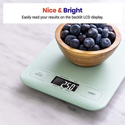 Etekcity Food Kitchen Scale, Digital Grams and Ounces for Weight Loss, Baking, Cooking, Keto and Meal Prep, LCD Display, Medium, Green - color: Mint Green