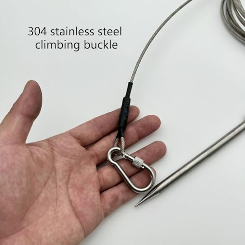 Corrosion-Resistant Fish Needle Hook Stringer, Stainless Steel Spear Fishing Cable & Float for Live Fishes Holder Accessories Saltwater Fishing Accessories - size: 4 meters