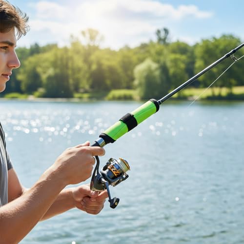 8 Pack Fishing Lure Covers, 6" Lure Wraps for Fishing Rod Hook Cover, Hook Bait Covers, Fish Hooks Storage Protectors, Pole Sleeve Guard to Keep Fishermen Safe for Fish Rod (Green)