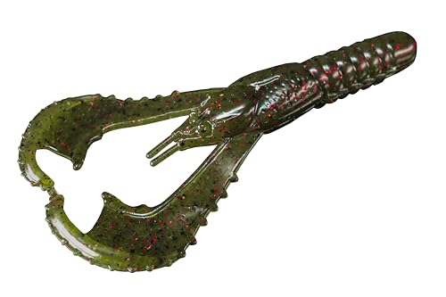 Lunker City Fishing Karate Craw 3" or 4" Soft Plastic Crawfish Bass Lure Open Claws Bait, 7 Per Bag, Made in The USA - color: #148 Dark Watermelon Red, size: 3"
