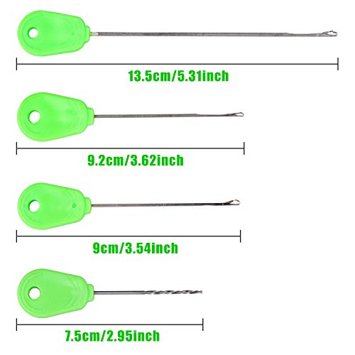 Carp Fishing Hair Rigs Kit,18pcs Braided Thread Boilies Carp Rigs with 3 Extender Boilie Bait Stops and Stringer Needle - color: 18pcs Carp Rigs +3 Boilie Bait Stops+4 Bait Needle