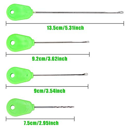 Carp Fishing Hair Rigs Kit,18pcs Braided Thread Boilies Carp Rigs with 3 Extender Boilie Bait Stops and Stringer Needle - color: 18pcs Carp Rigs +3 Boilie Bait Stops+4 Bait Needle