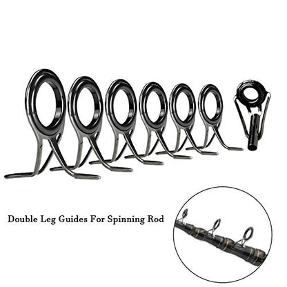 QualyQualy Fishing Rod Repair Kit - Tip Guide Replacement - Stainless Steel Ceramic Ring - 6pcs/7pcs/30pcs - color: C - Rod Guides 7pcs