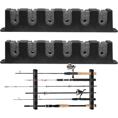 2-Pack Wall-Mounted Horizontal Fishing Rod Holders Fits Most Rod Diameter