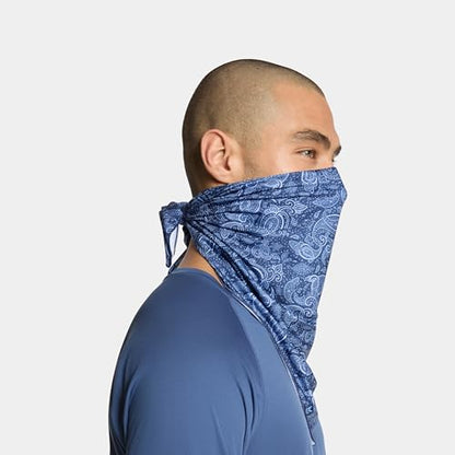 MISSION Cooling Bandana - Lightweight & Breathable - Cools Up to 2 Hours - UPF 50 Sun Protection - Machine Washable - color: Navy Paisley
